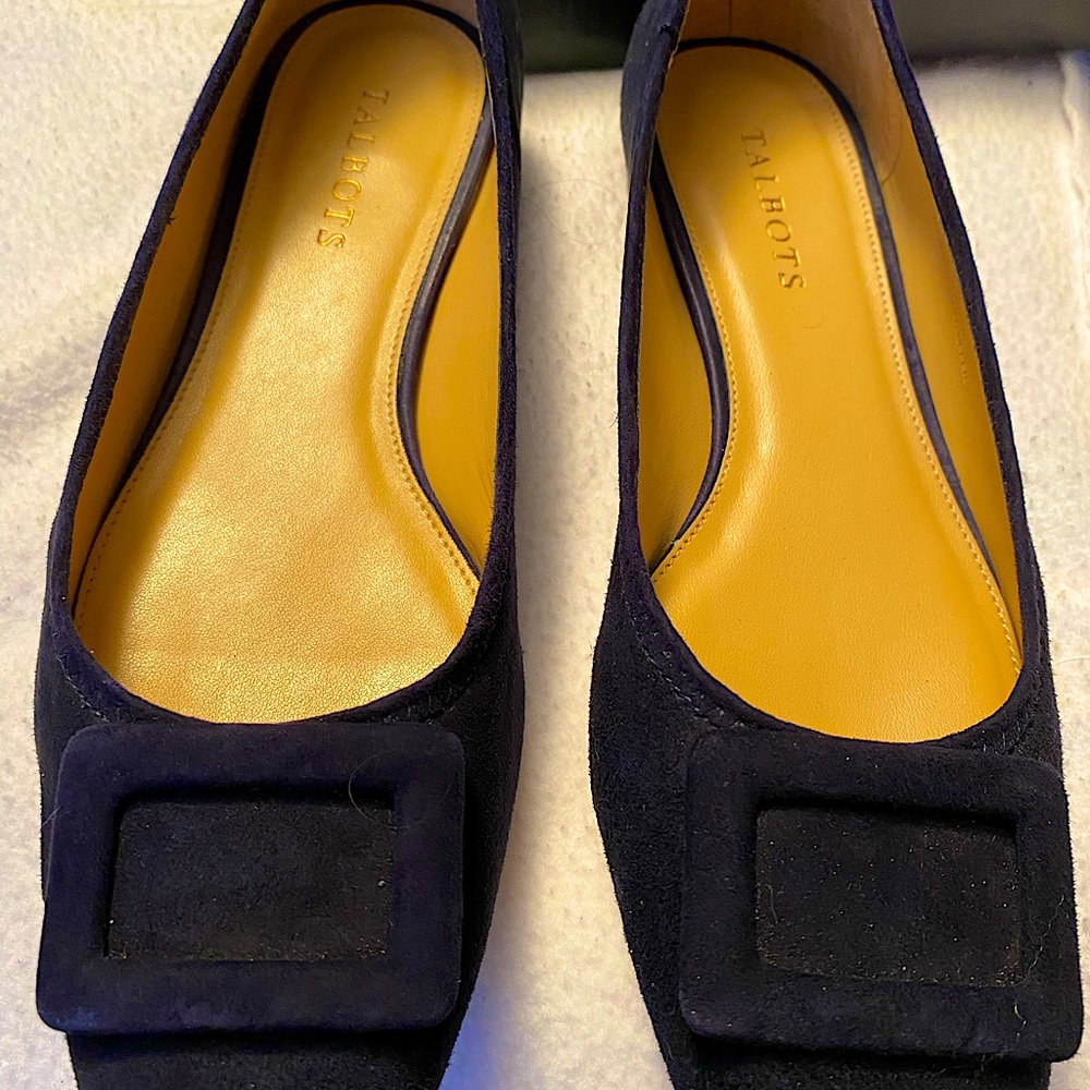 Talbots 9M Blue Suede Shoes! Worn once.Indigo blue. ~ 1/2” heel Original box